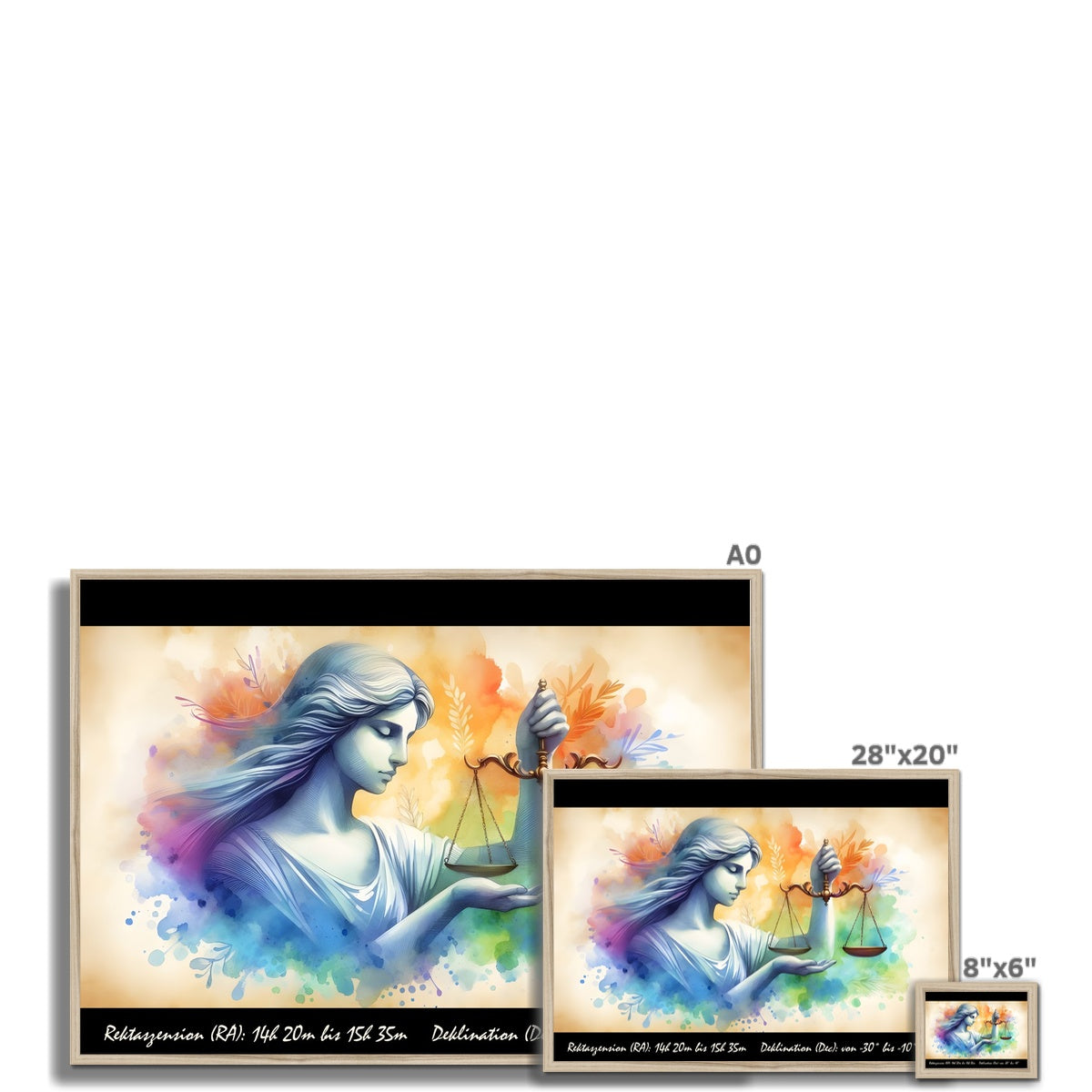 Waage – Symphonie der Harmonie gerahmter Druck