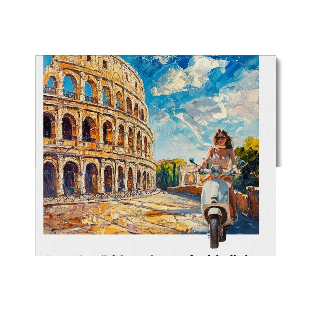 Roma, paloma il Colosseo incontra la gioia di vivere lienzo