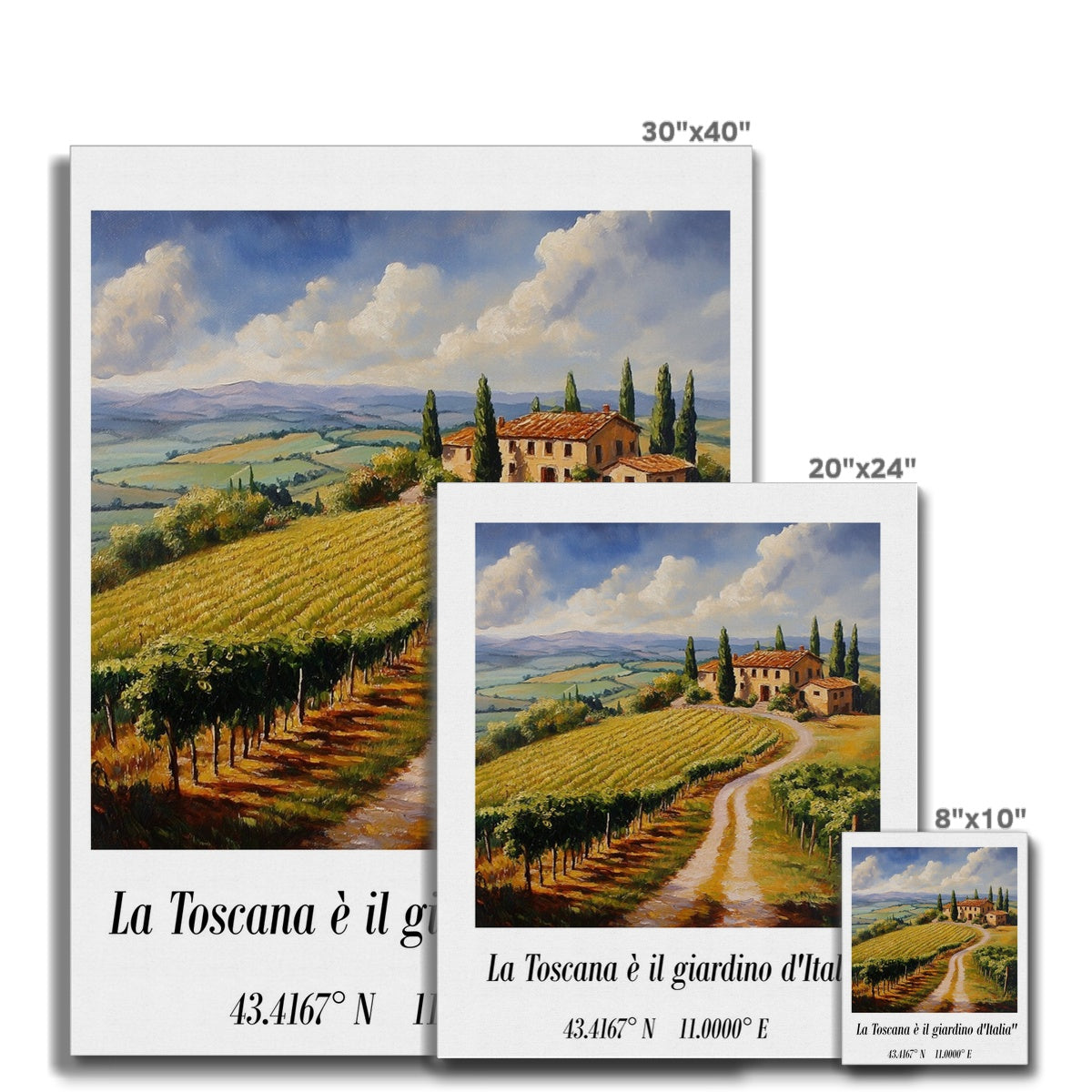 La Toscana y el jardín de Italia, grabado alemán Hahnemühle