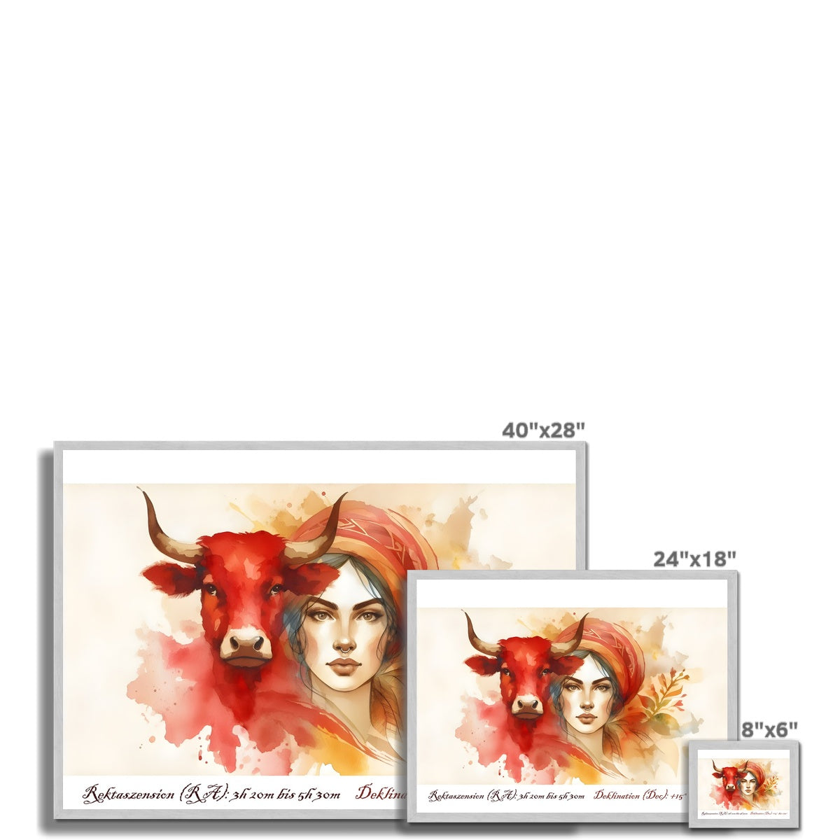 Stier – Stärke der Erde Antiker Gerahmter Druck