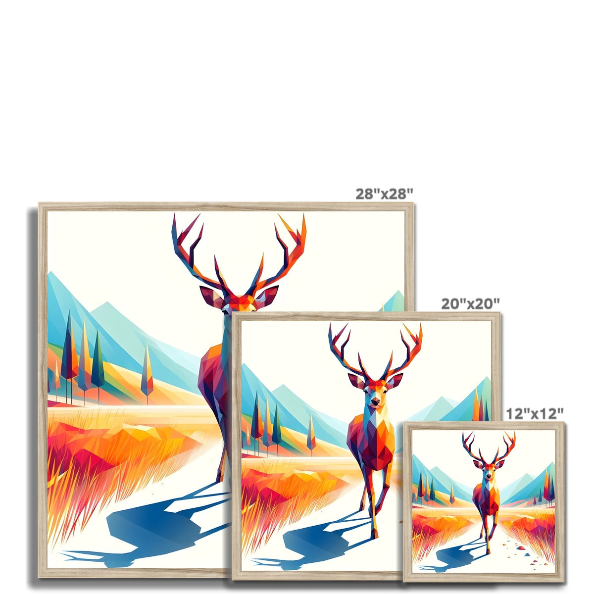 Geometric Majesty The Stag Framed Print