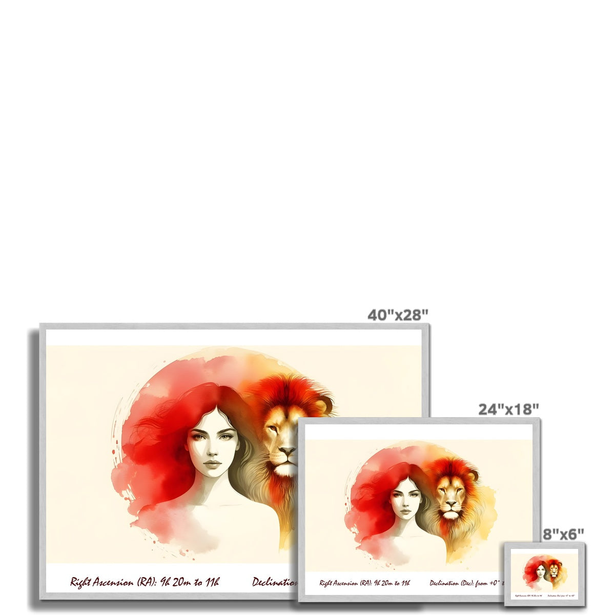 Löwe – Strahlen der Königin Antiker Gerahmter Druck