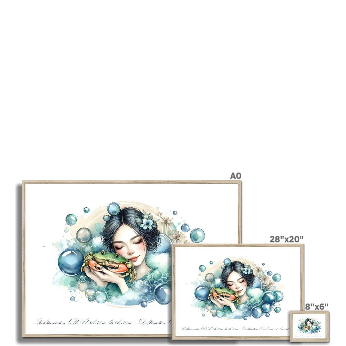 Krebs – Wellen des Herzens Gerahmter Druck