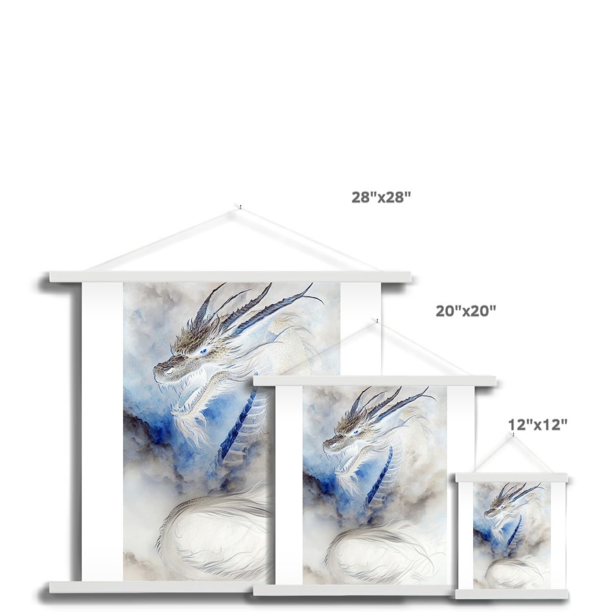 Blue Dragon Fine Art Print with Hanger