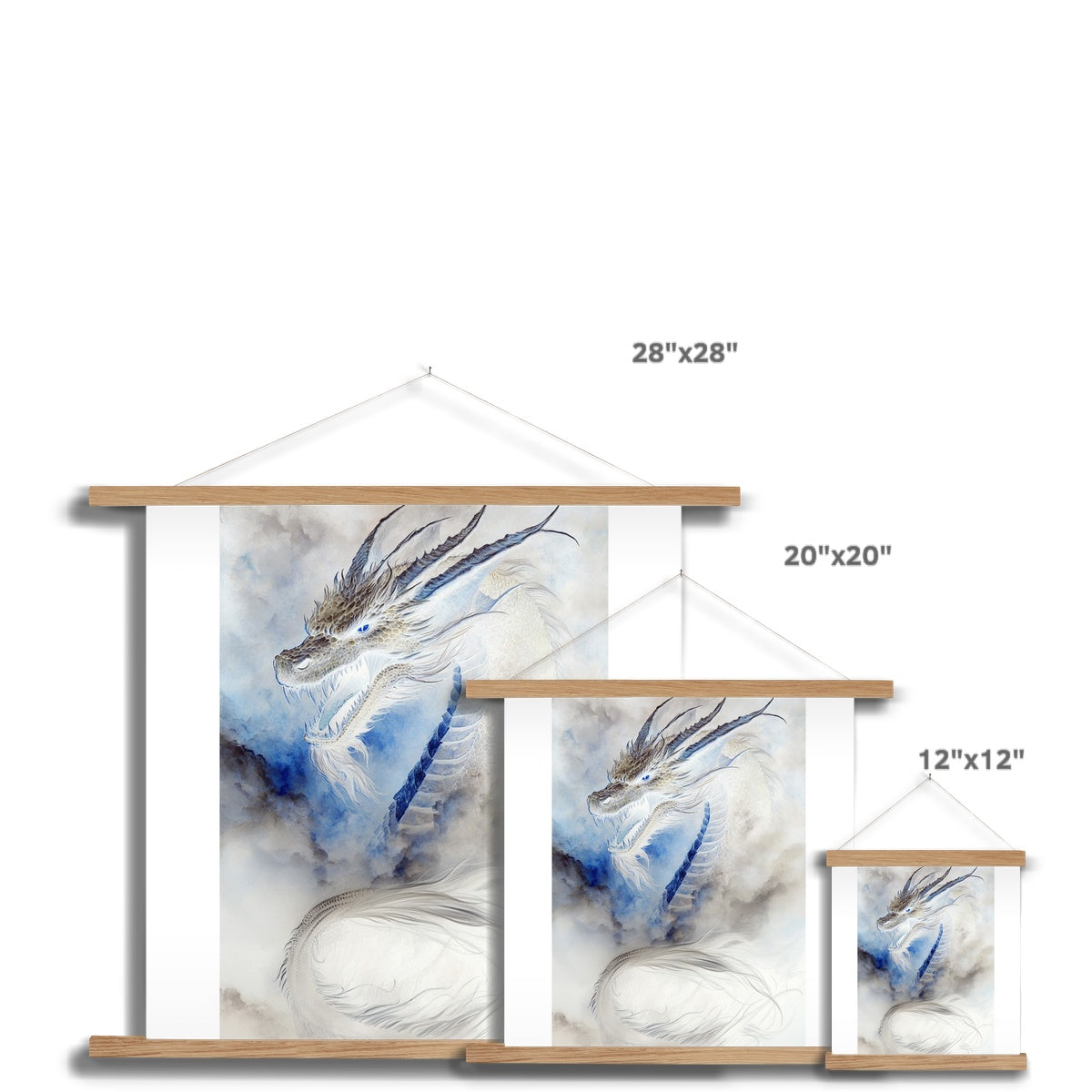 Blue Dragon Fine Art Print with Hanger
