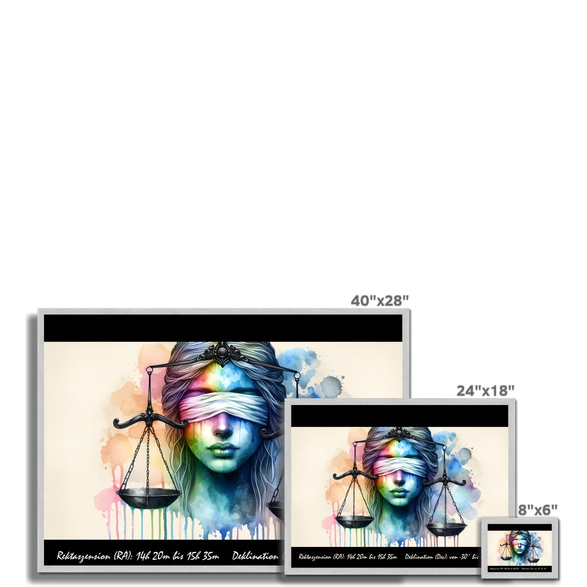 Waage – Wiegen der Sterne Antiker gerahmter Druck