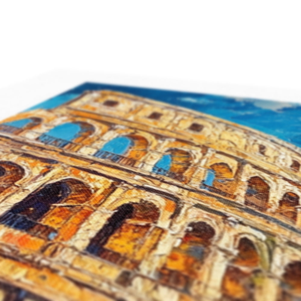 Roma, paloma il Colosseo incontra la gioia di vivere lienzo