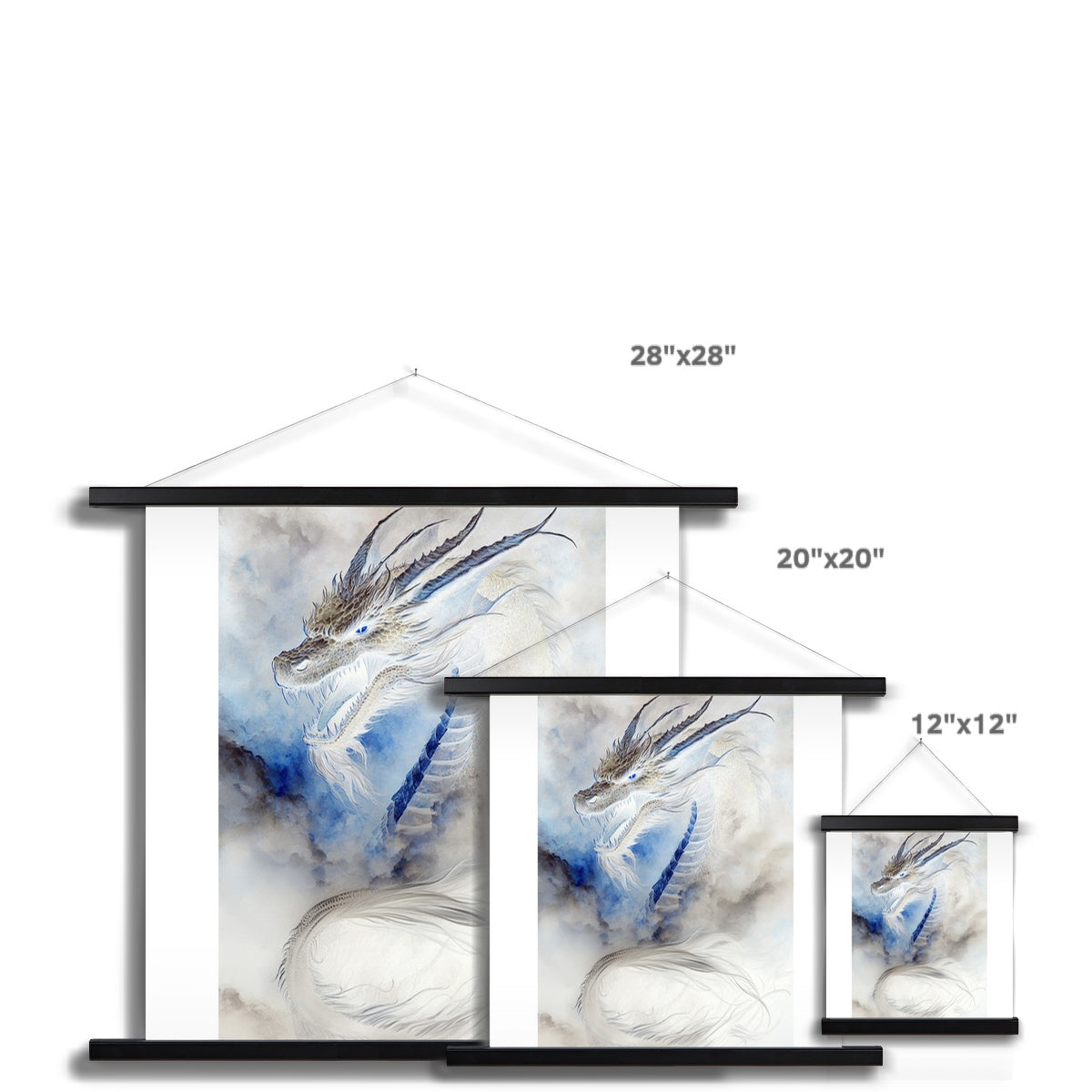 Blue Dragon Fine Art Print with Hanger