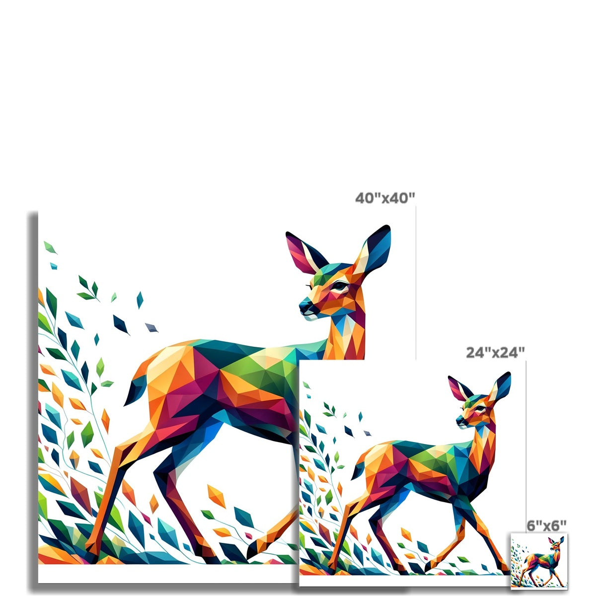 Colors of Serenity Geometric Doe Wall Art Poster