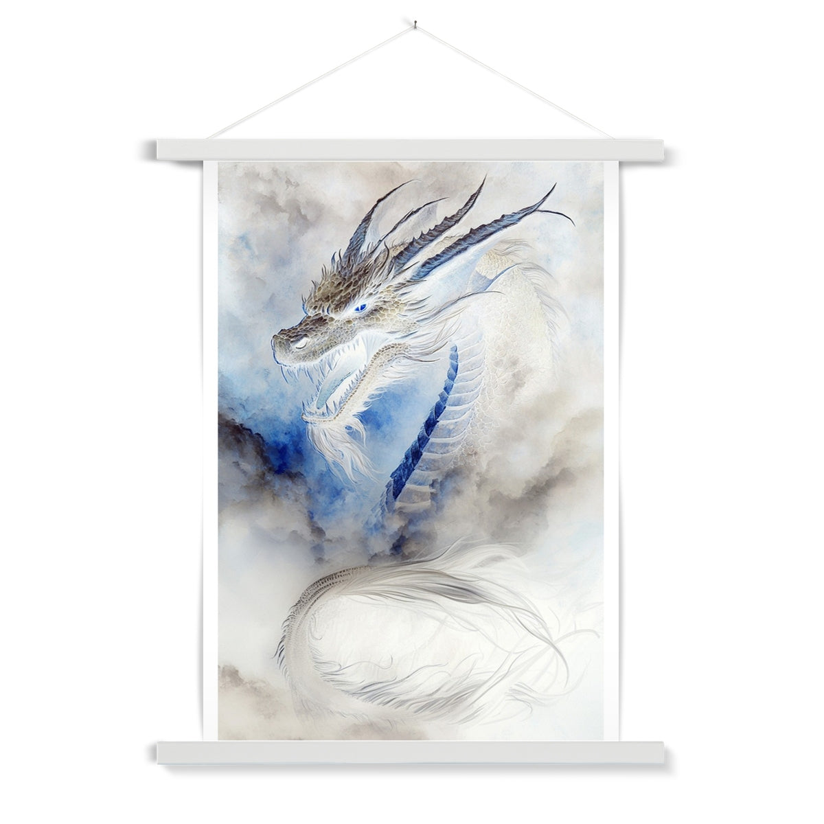 Blue Dragon Fine Art Print with Hanger