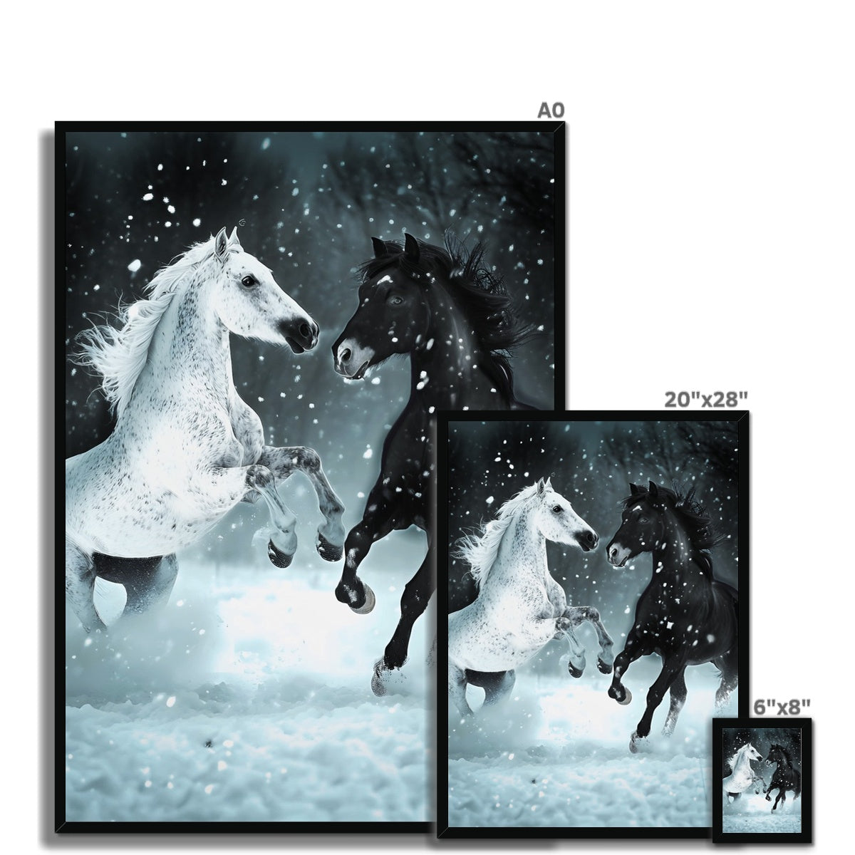 Élégance Givrée dans la Tempête de Neige Framed Print