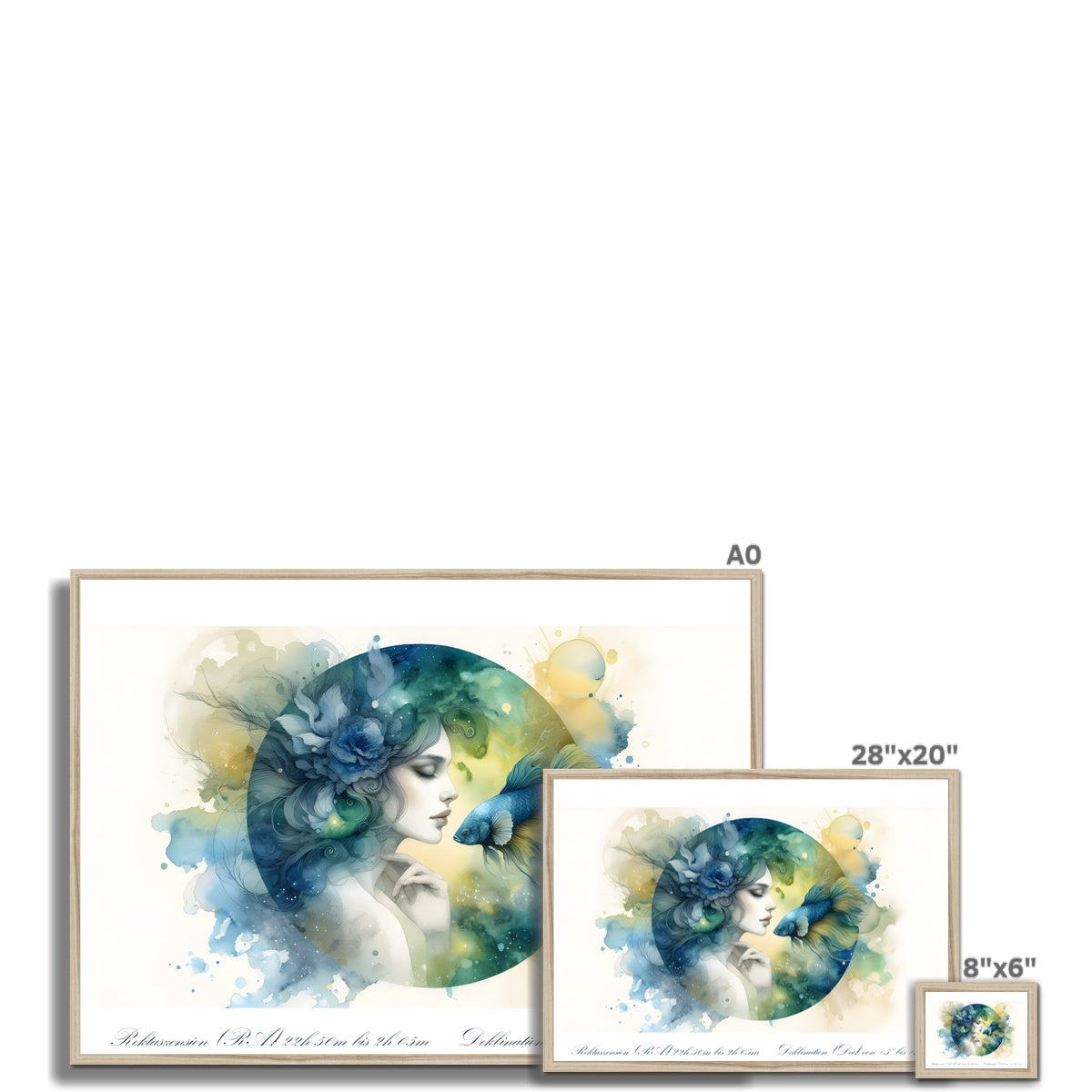 Fische im Fluss der Träume gerahmter Druck