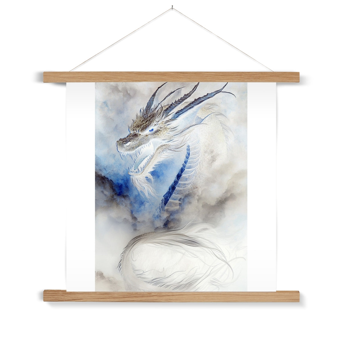 Blue Dragon Fine Art Print with Hanger
