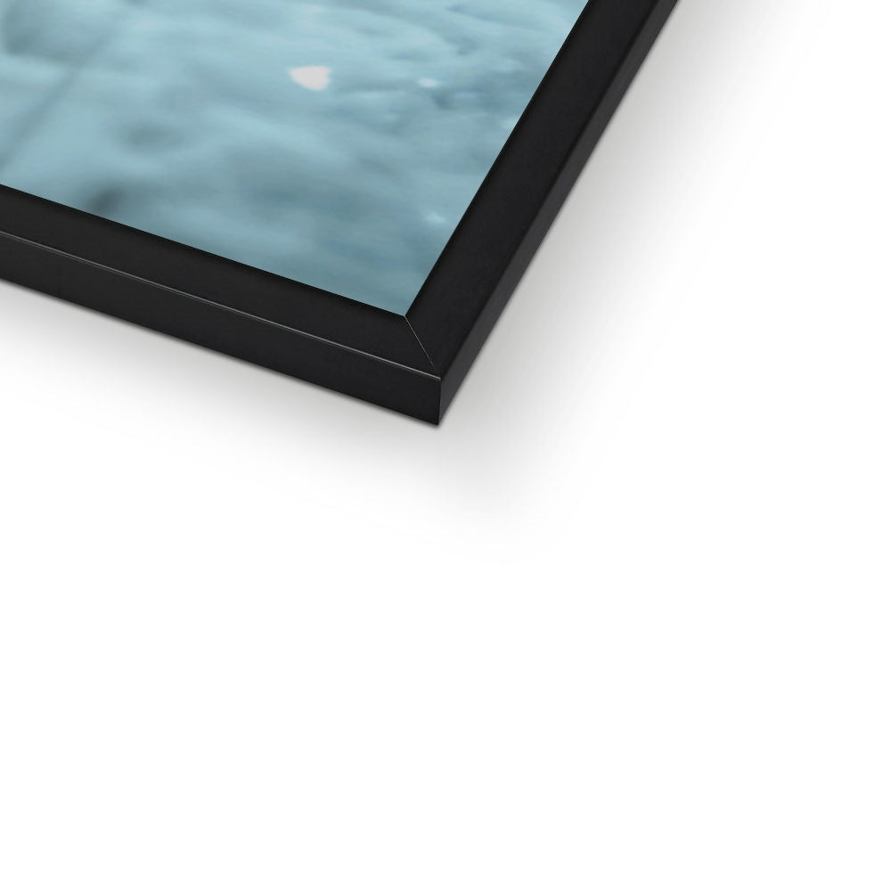 Élégance Givrée dans la Tempête de Neige Framed Print