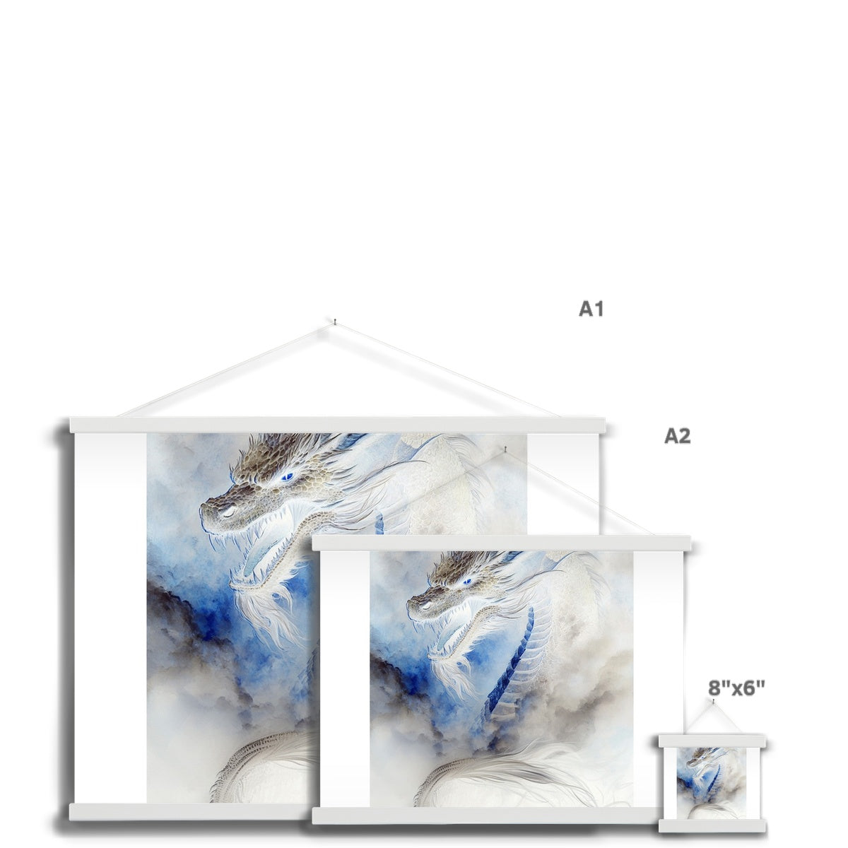 Blue Dragon Fine Art Print with Hanger