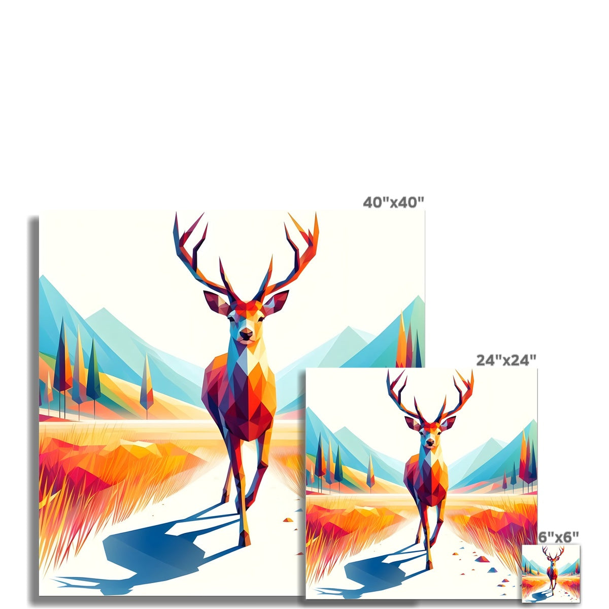 Geometric Majesty The Stag Wall Art Poster