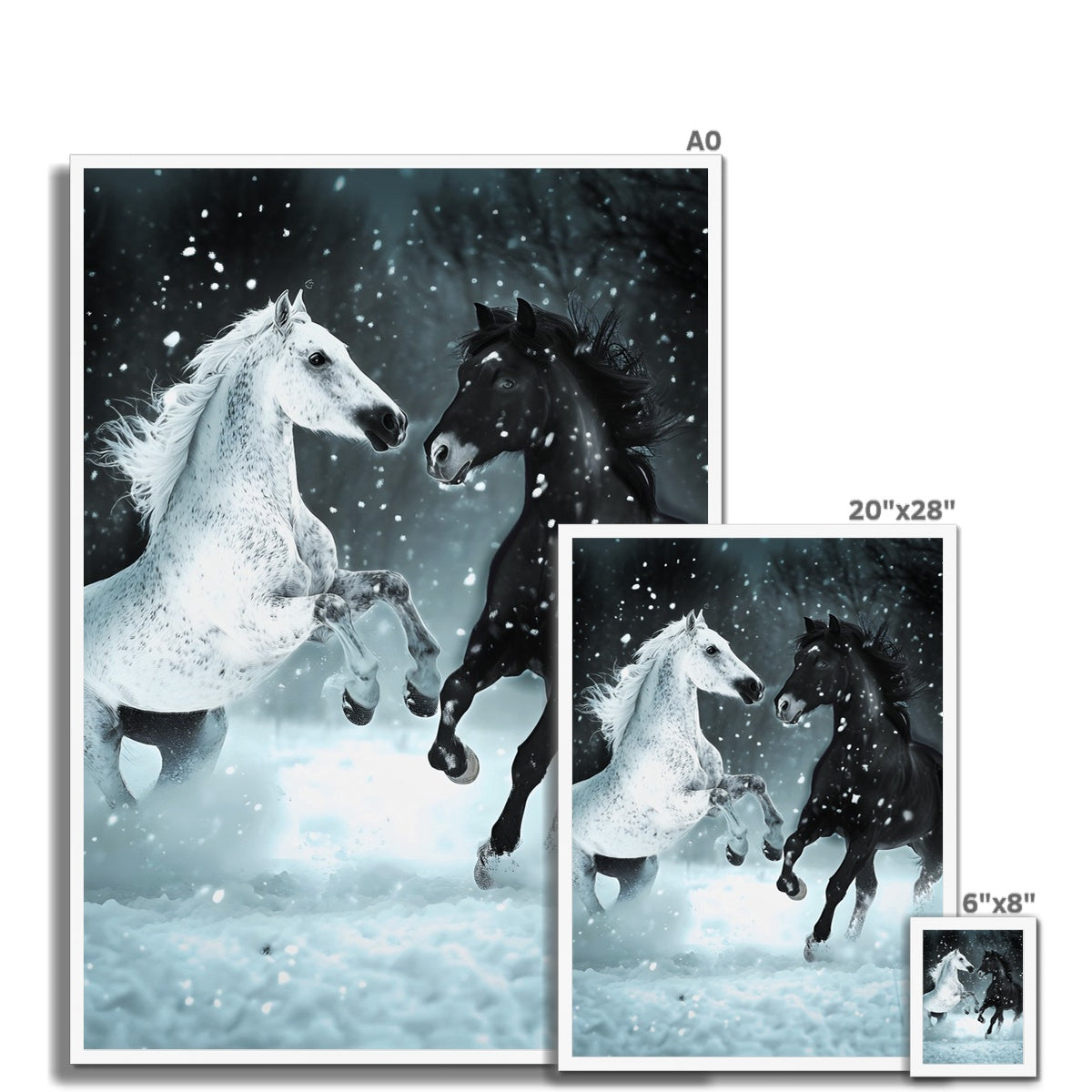 Élégance Givrée dans la Tempête de Neige Framed Print