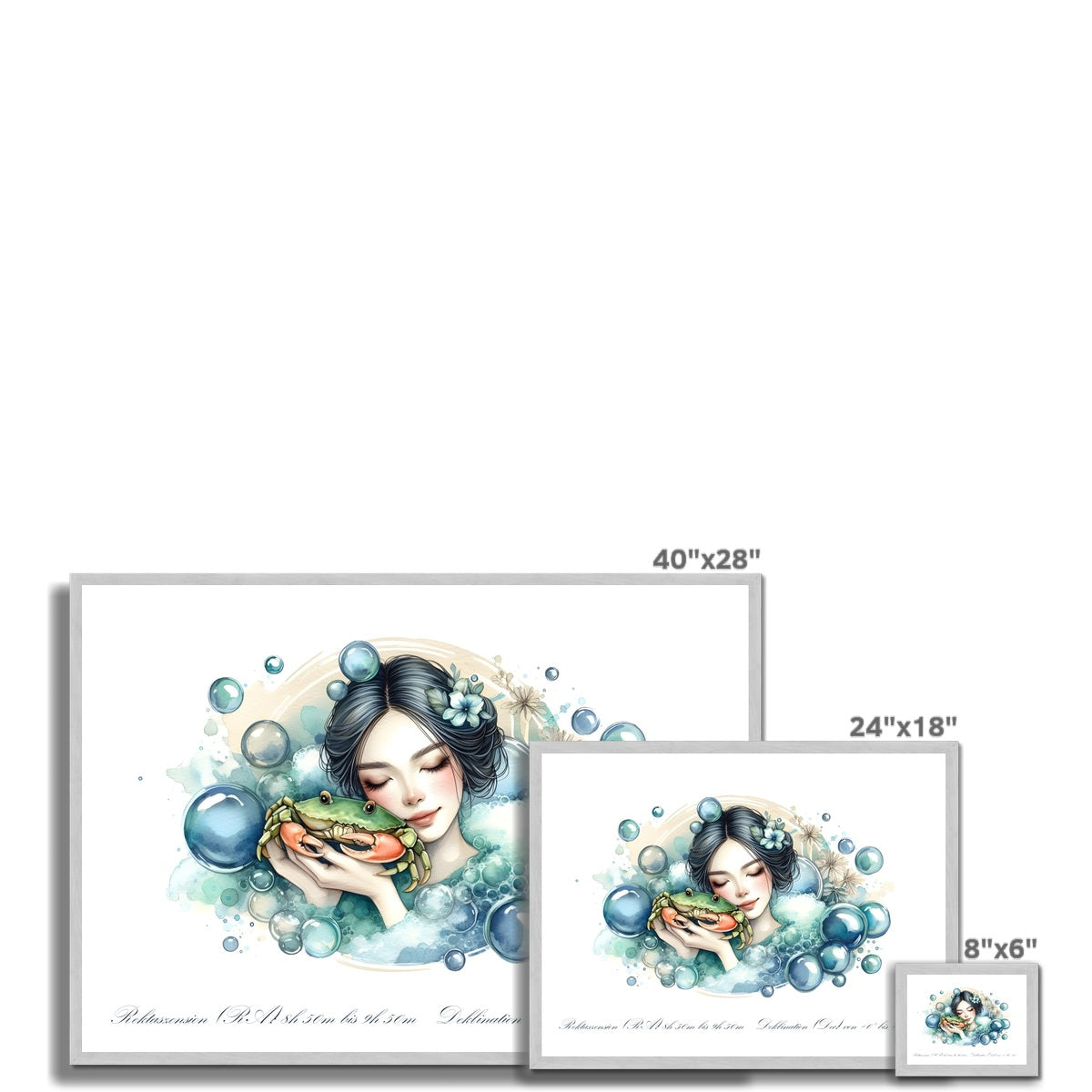 Krebs – Wellen des Herzens Antiker Gerahmter Druck