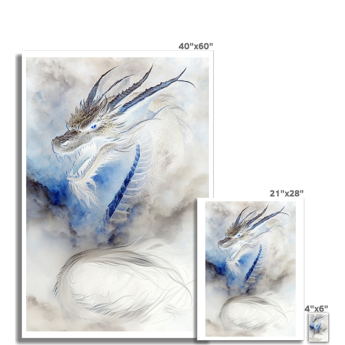 Blue Dragon Wall Art Poster