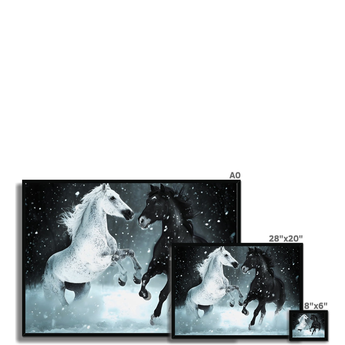 Élégance Givrée dans la Tempête de Neige Framed Print