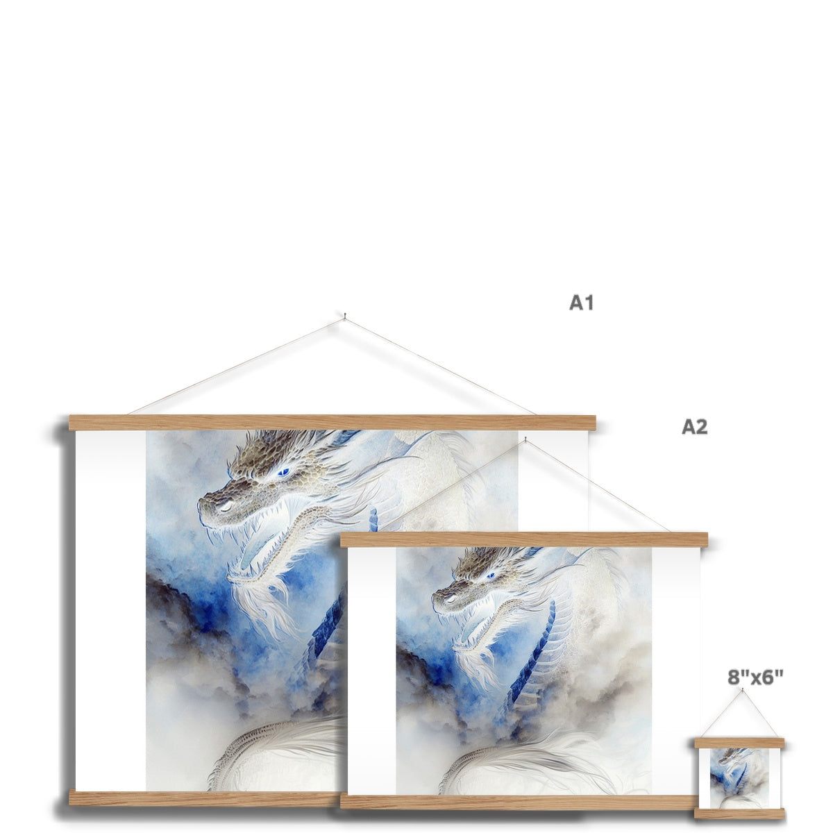 Blue Dragon Fine Art Print mit Aufhänger