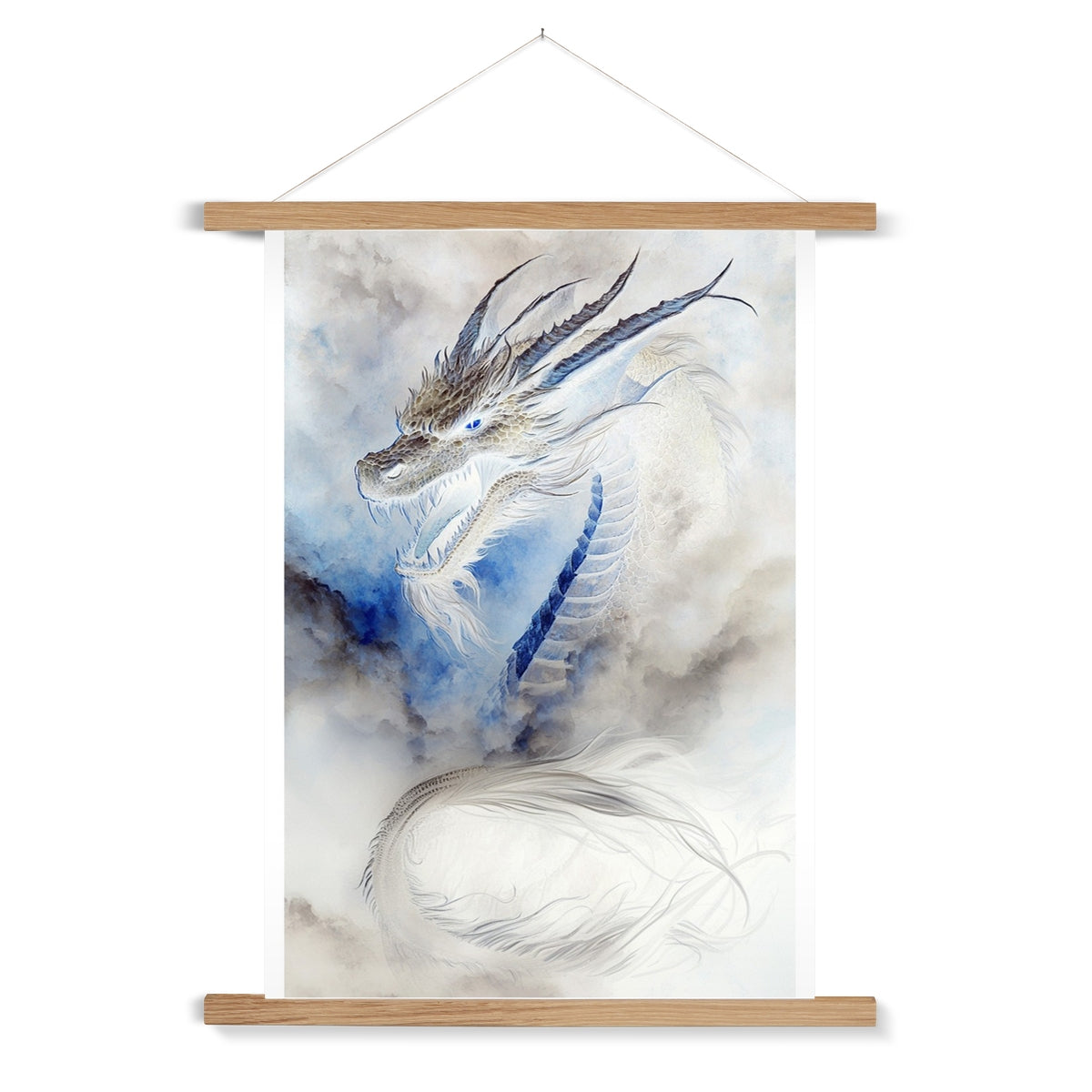 Blue Dragon Fine Art Print with Hanger