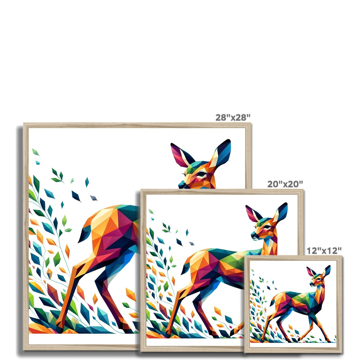 Colors of Serenity Geometric Doe Framed Print