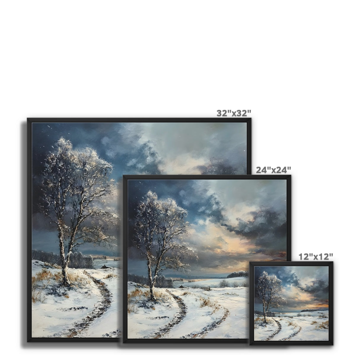 Kälte und Klarheit Winter im geheimnisvollen Moor gerahmte Leinwand