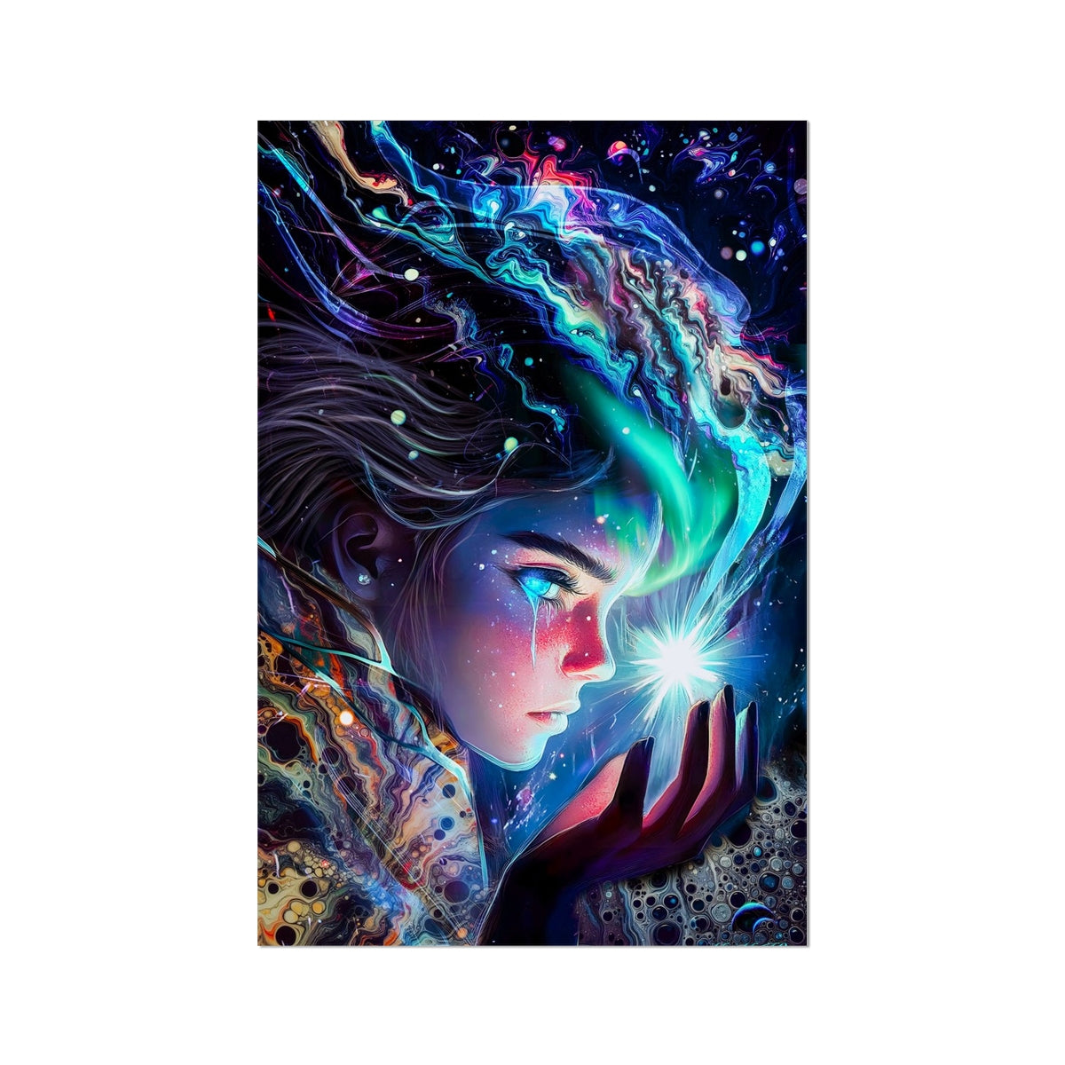 La gardienne des lumières cosmiques Photo Art Print