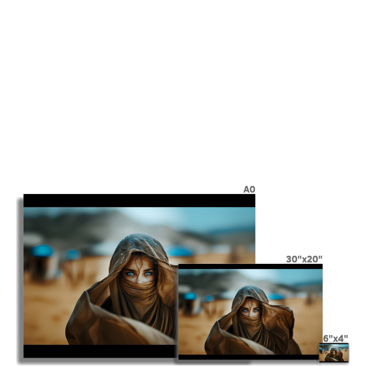 Augen der Wüste, Gedanken des Meeres Gerollte Ökologische Leinwand