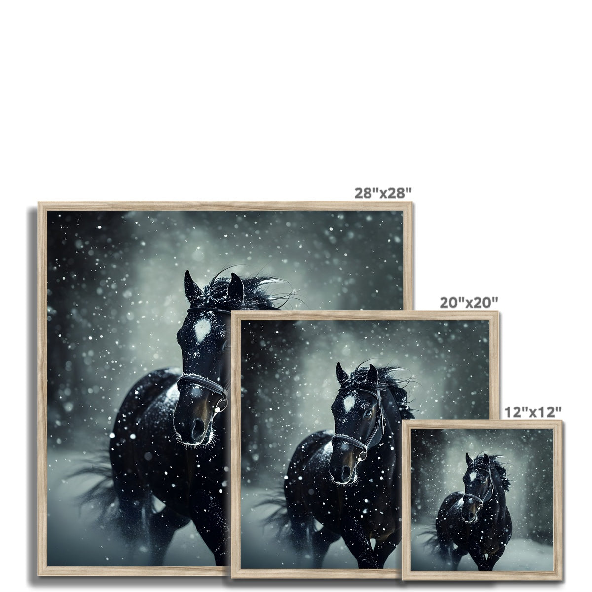 Silence d’Hiver : Cheval sous la Neige Framed Print