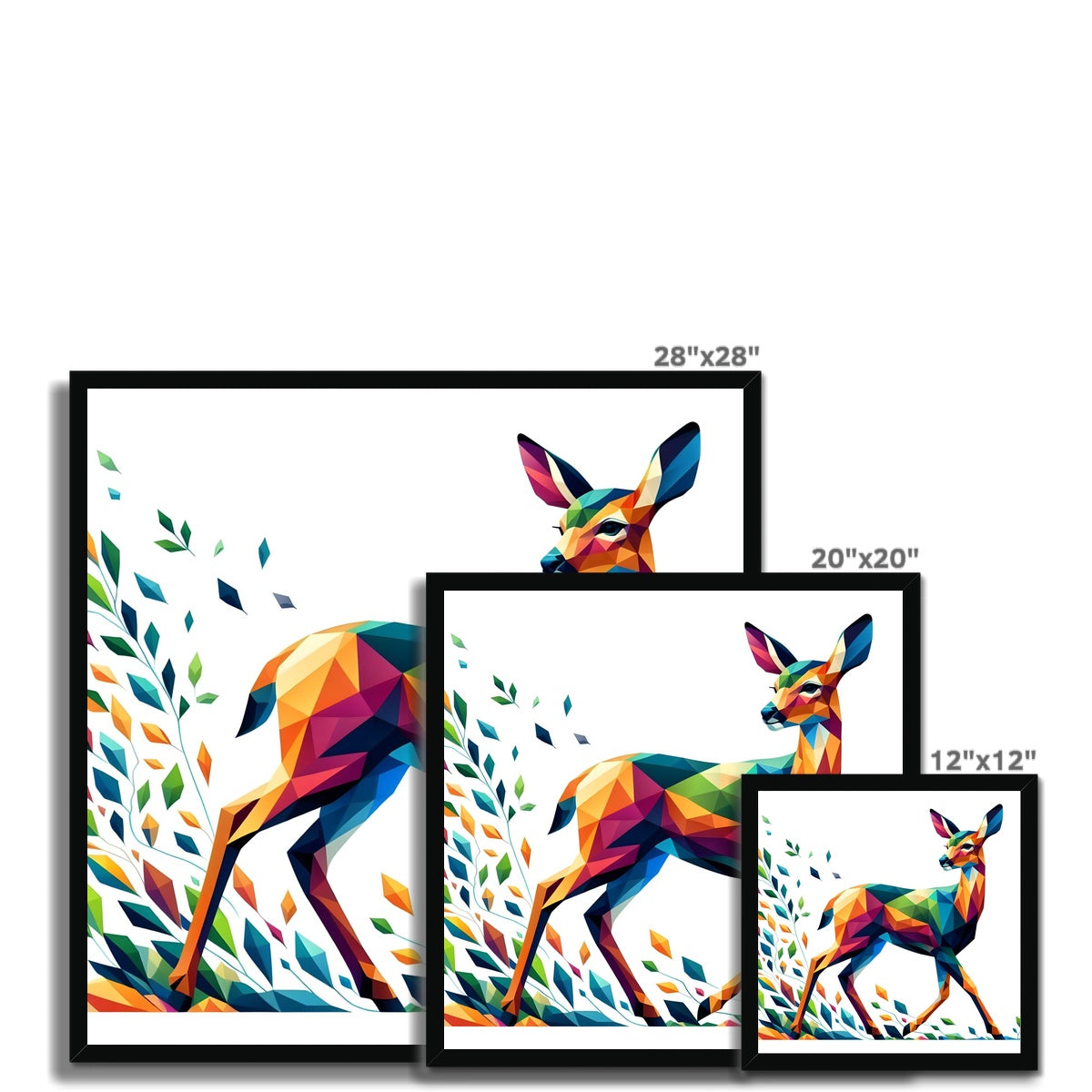 Colors of Serenity Geometric Doe Framed Print