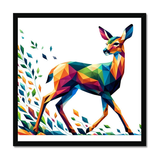 Colors of Serenity Geometric Doe Framed Print
