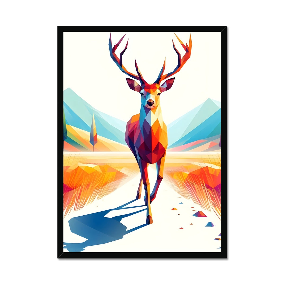 Geometric Majesty The Stag Framed Print