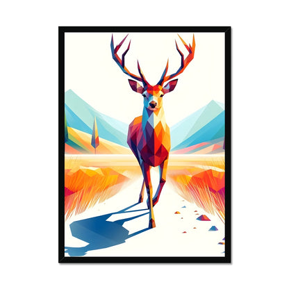 Geometric Majesty The Stag Framed Print