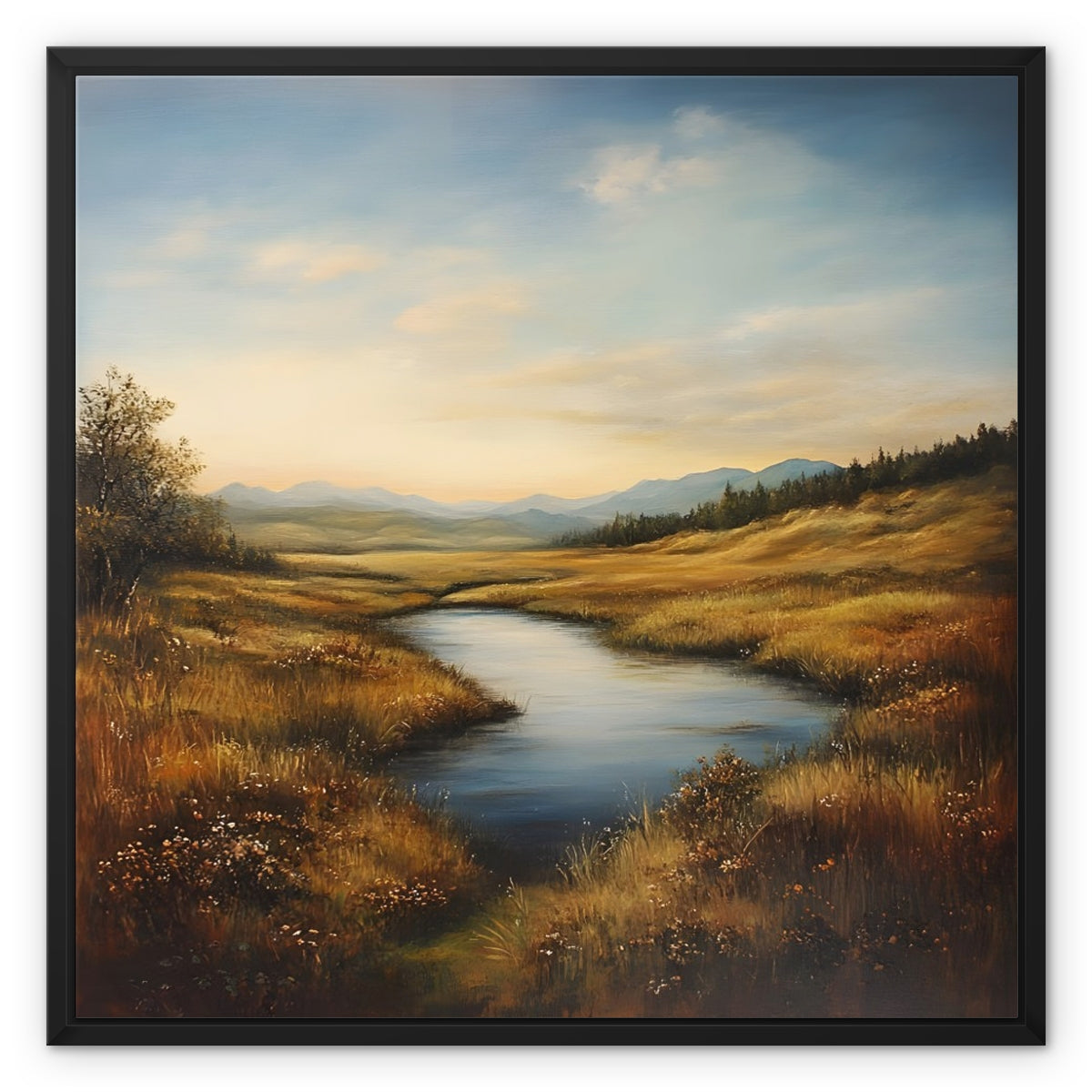 Verborgene Stille: Herbst im Moor Framed Canvas
