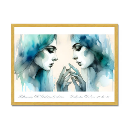 Gemini - Mirror of Duality Antique Framed Print