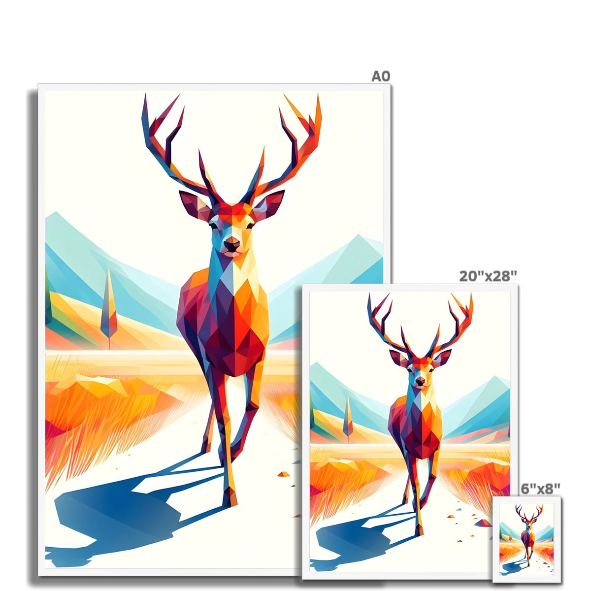 Geometric Majesty The Stag Framed Print