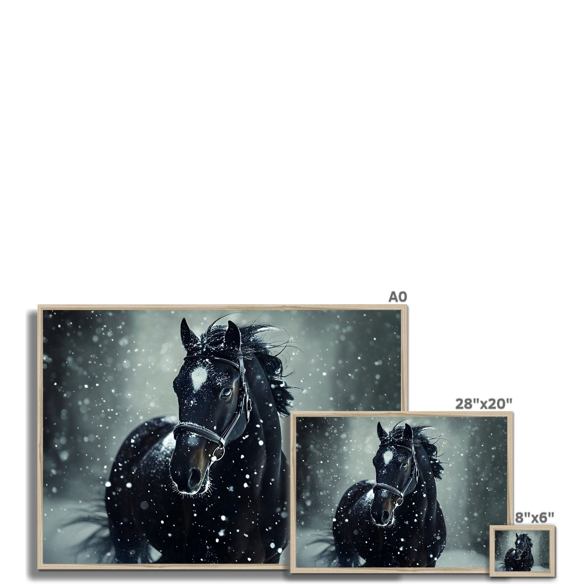Silence d’Hiver : Cheval sous la Neige Framed Print