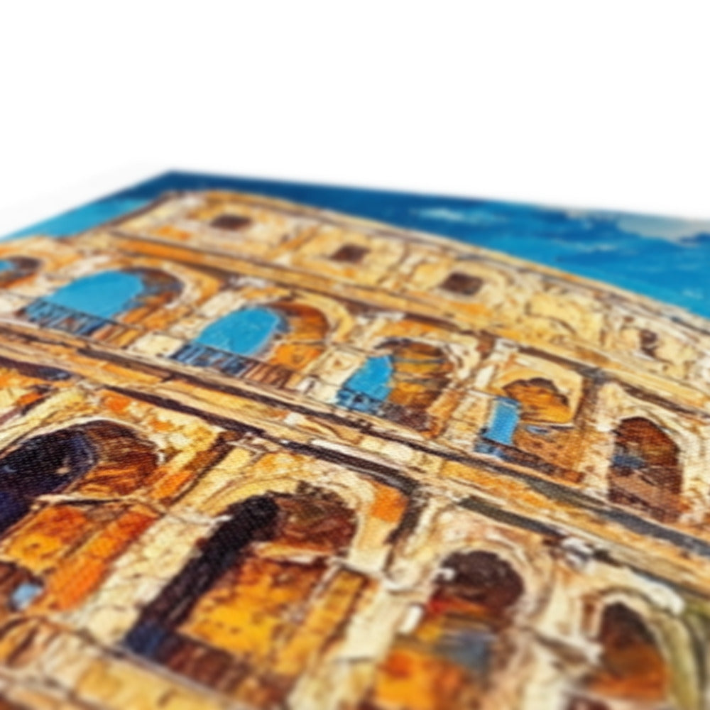 Roma, paloma il Colosseo incontra la gioia di vivere lienzo