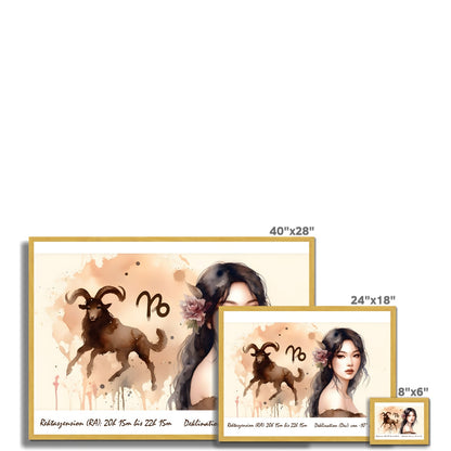 Steinbock – Gipfel der Beständigkeit Antiker Gerahmter Druck