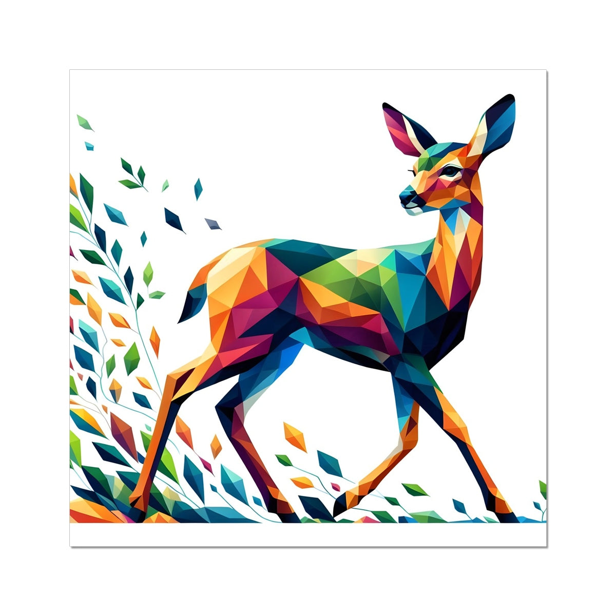 Colors of Serenity Geometric Doe Wall Art Poster