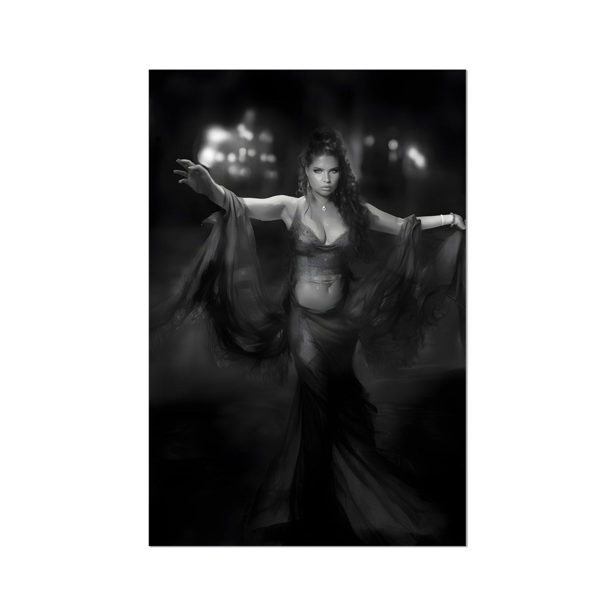 Impresión fotográfica "Night Blossom: La sombra de la bailarina del vientre"