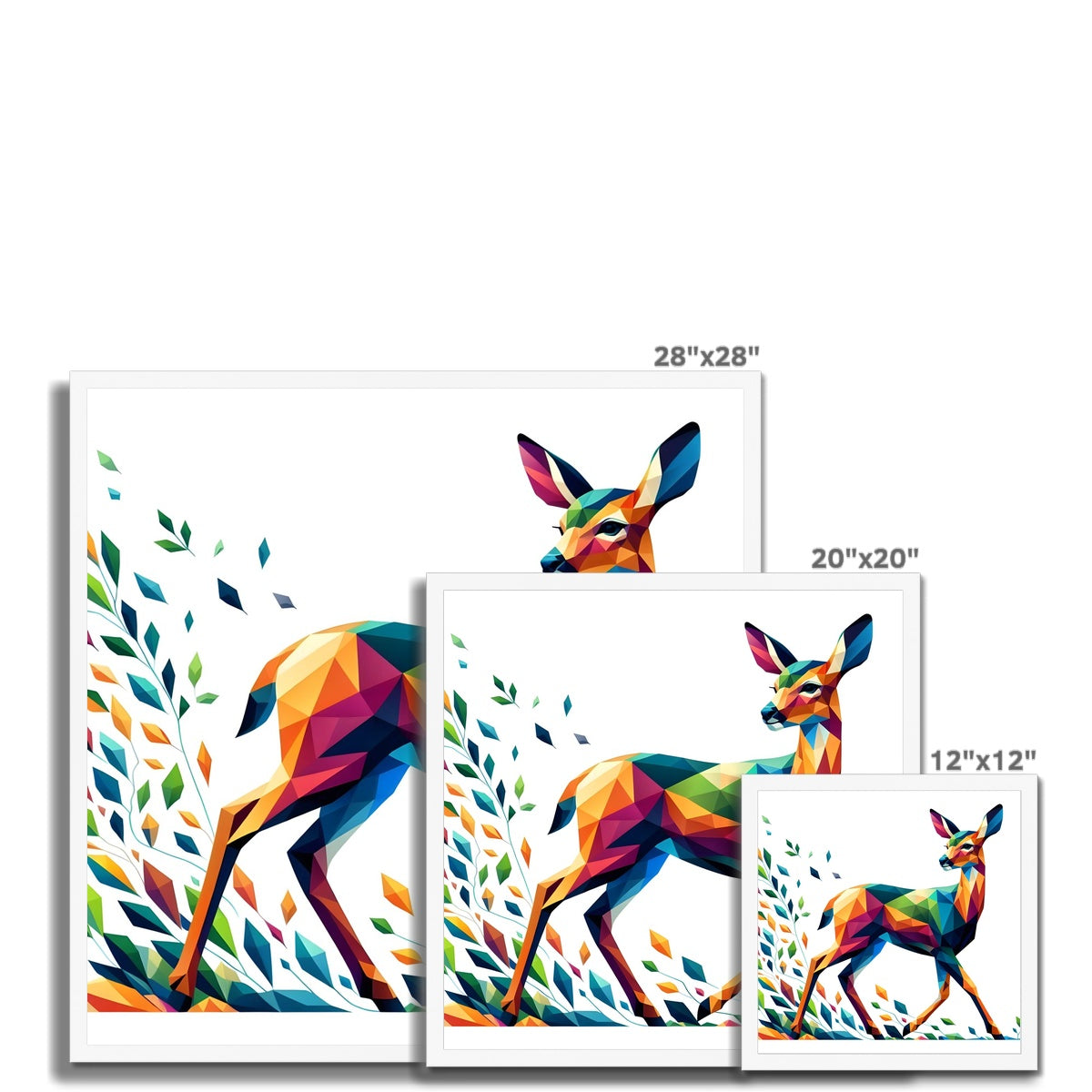 Colors of Serenity Geometric Doe Framed Print