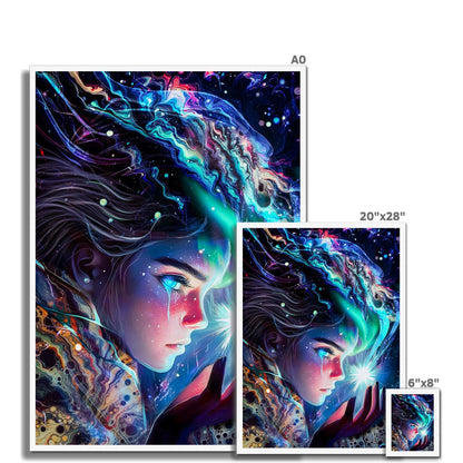 La gardienne des lumières cosmiques Framed Print