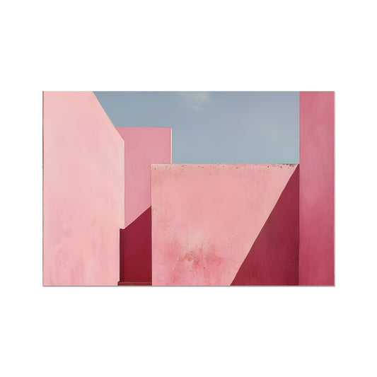 Il mistero oltre le mura rosa Rolled Canvas
