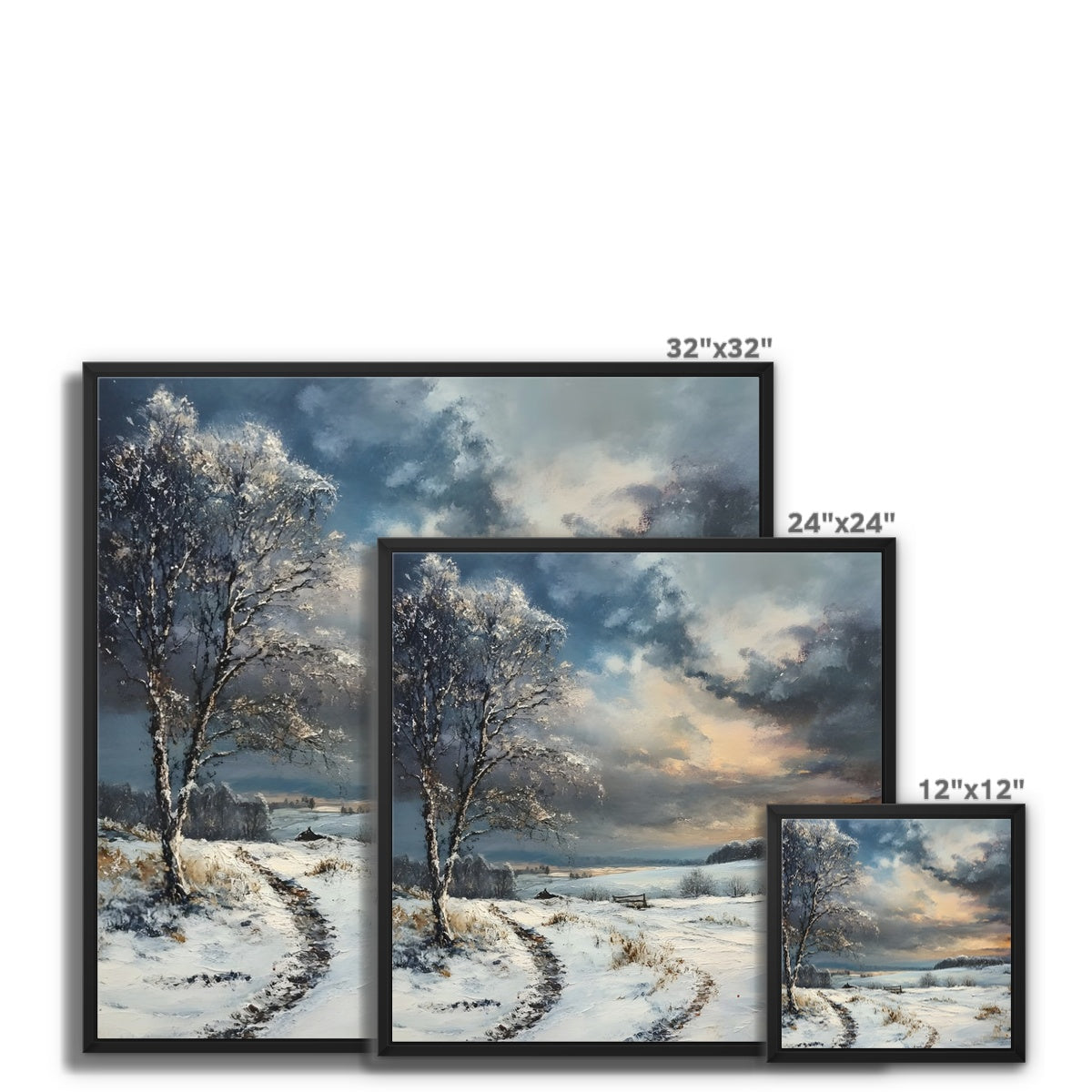 Kälte und Klarheit Winter im geheimnisvollen Moor gerahmte Leinwand