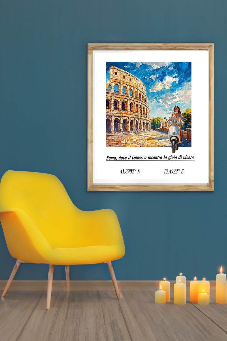 Roma, dove il Colosseo incontra la gioia di vivere Fine Art Print
