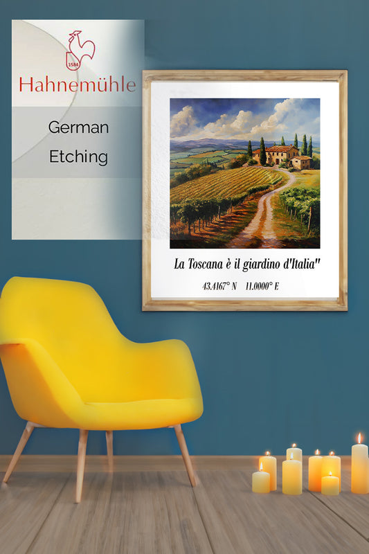 La Tuscany and the Garden of Italy Hahnemühle German Etching Print