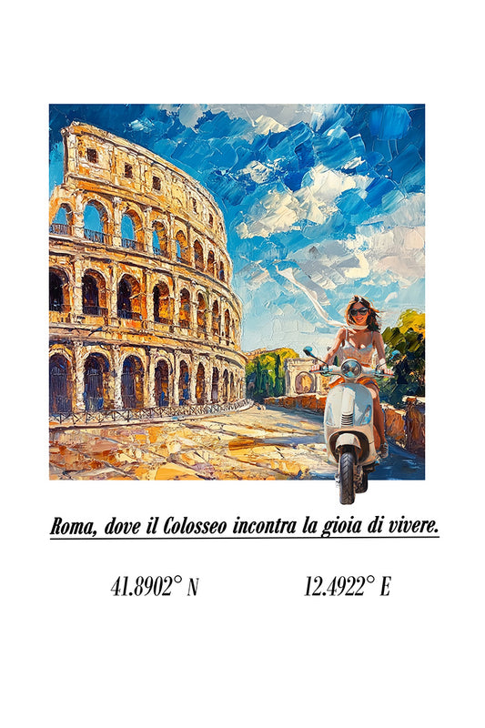 Roma, dove il Colosseo incontra la gioia di vivere Fine Art Print